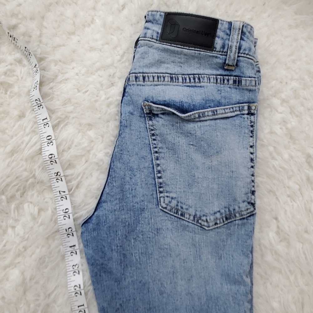 Distressed Original Use Stone Washed Skinny Jeans - Picture 7 of 12